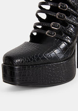 Scythera Multi Buckle Platform Heels UK 6