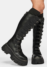 Velmora Tall Multi Buckle Platform Boots