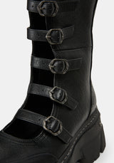 Velmora Tall Multi Buckle Platform Boots