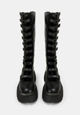 Velmora Tall Multi Buckle Platform Boots