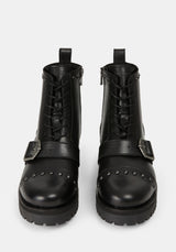 Esmelina Leather Rosamoth Buckle Boots