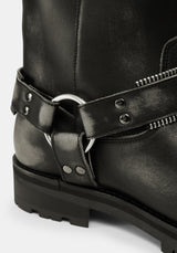 Devlin Leather Studded Biker Boot UK6