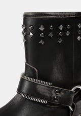 Devlin Leather Studded Biker Boot UK6