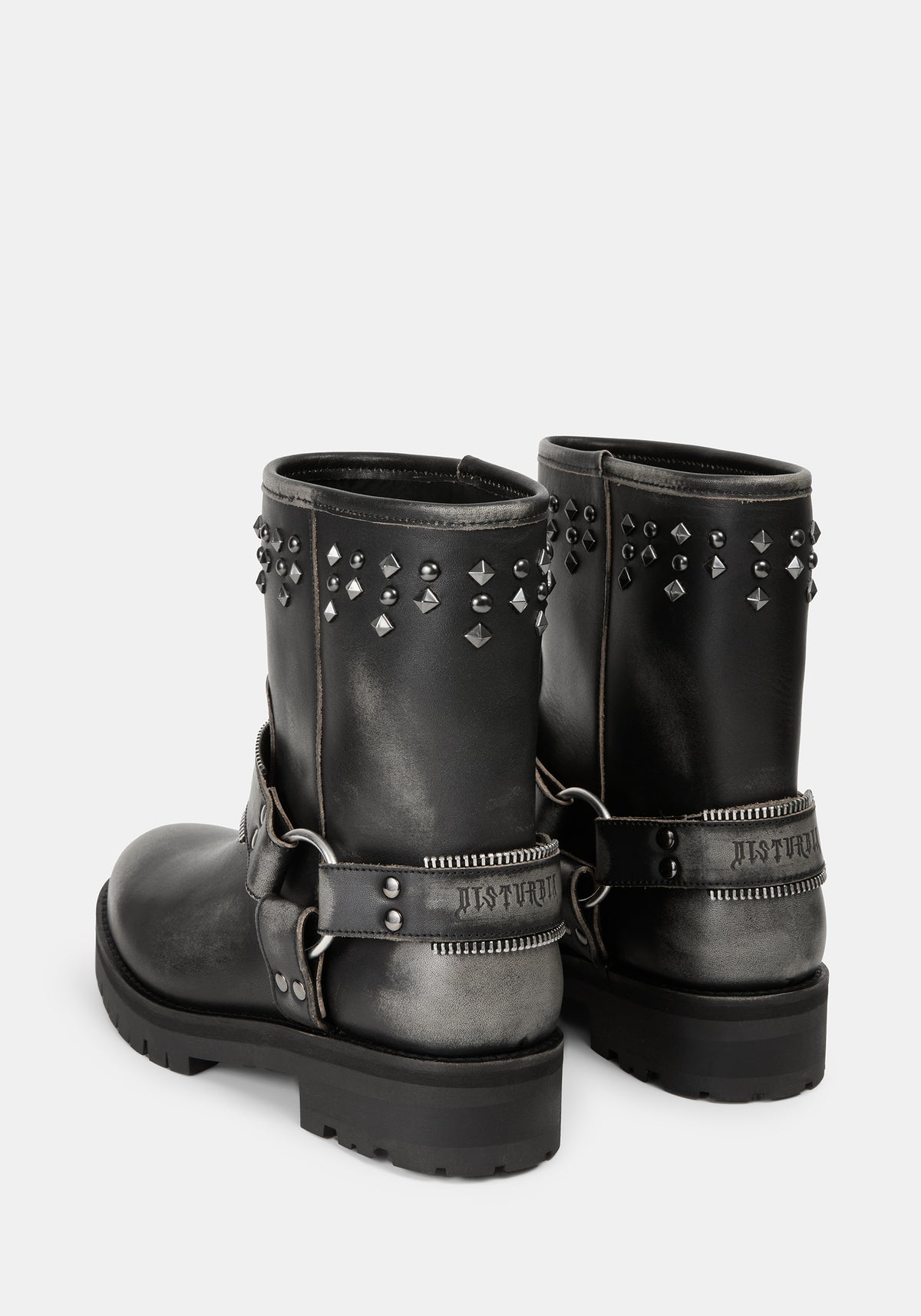 Devlin Leather Studded Biker Boot UK6