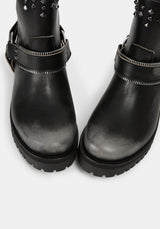 Devlin Leather Studded Biker Boot UK6