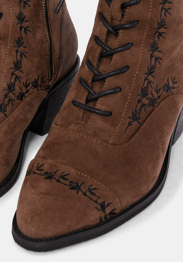 Lilith Suedette Embroidered Boots