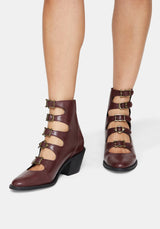 Bridget Buckled Boots - Burgundy