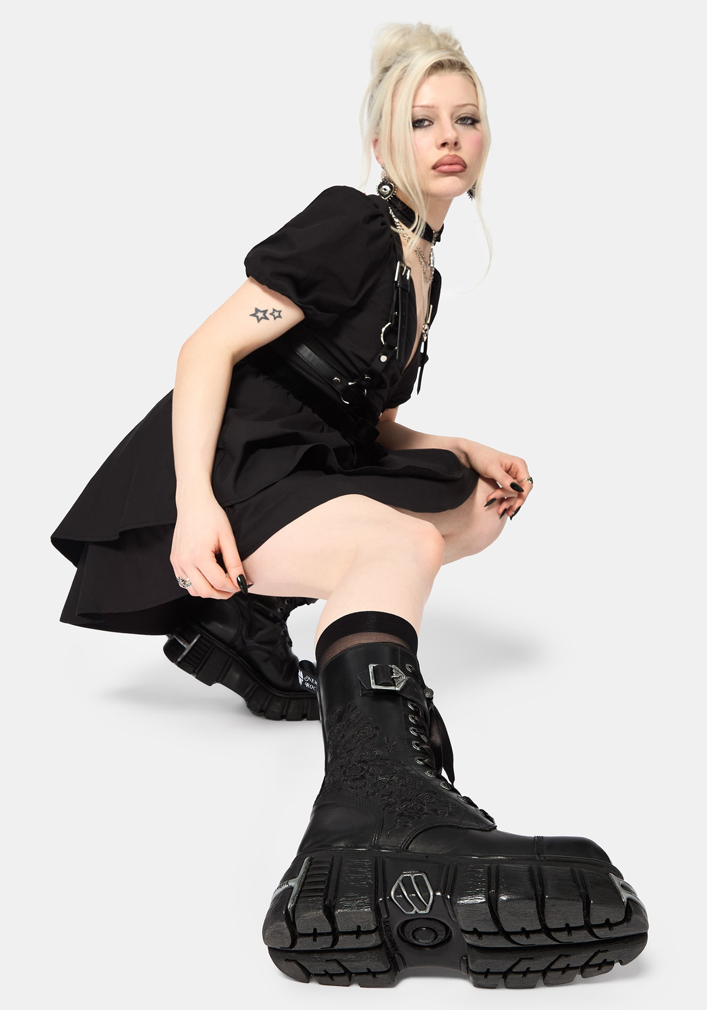 DISTURBIA ディスタービア　ブーツ　ブラック　ロック Disturbia x New Rock Nyxx Boots