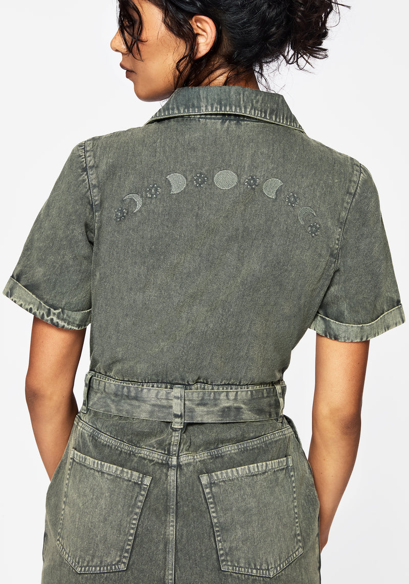 Nuit Cotton Moon Phase Embroidered Jumpsuit