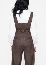 Lamya Check Tailored Straight Leg Suspender Trouser