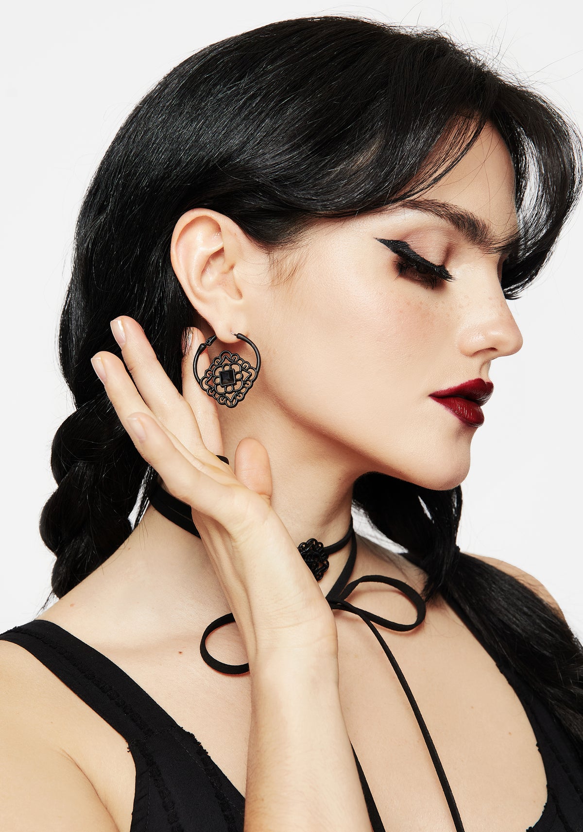 Elaine Ornate Hoop Earrings