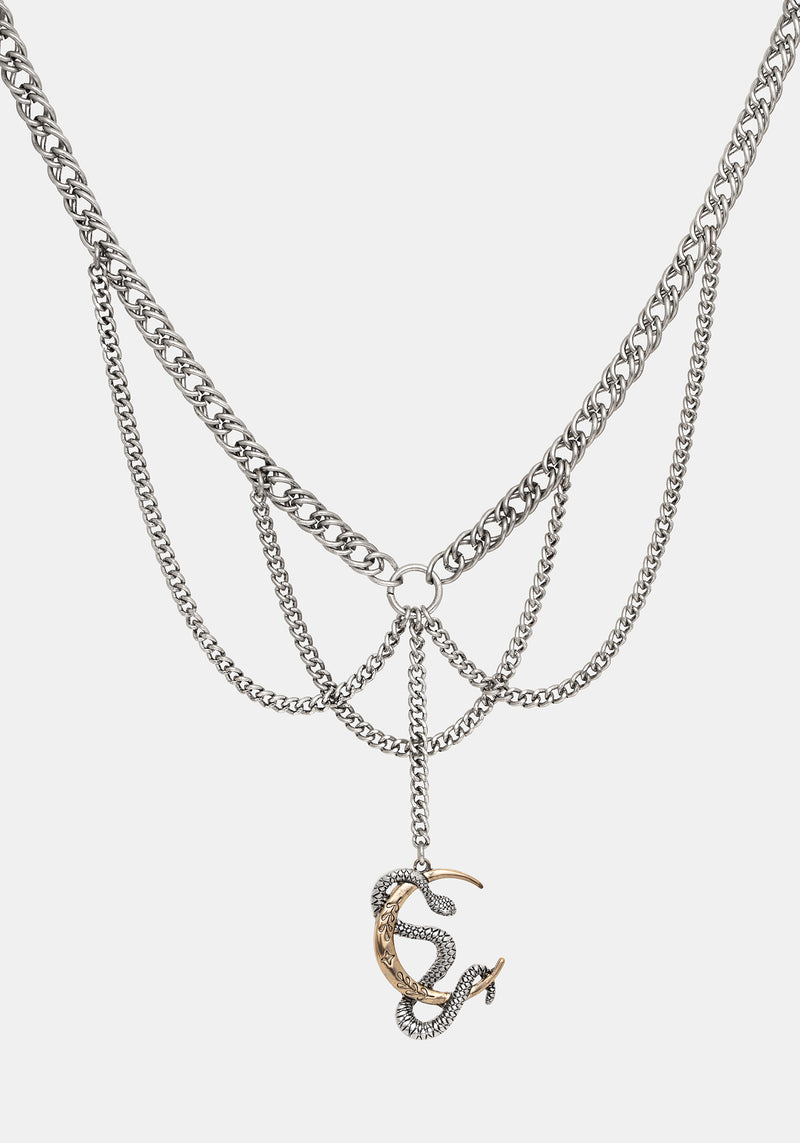 Selendra Snake & Moon Necklace