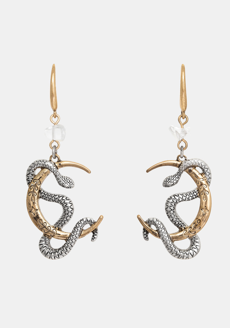 Selendra Snake & Moon Earrings