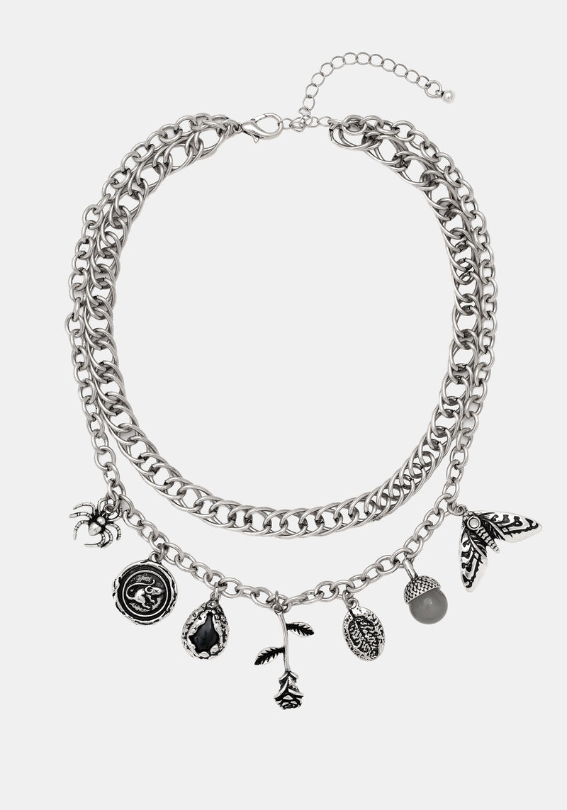 Draven Rat & Spider Charm Necklace