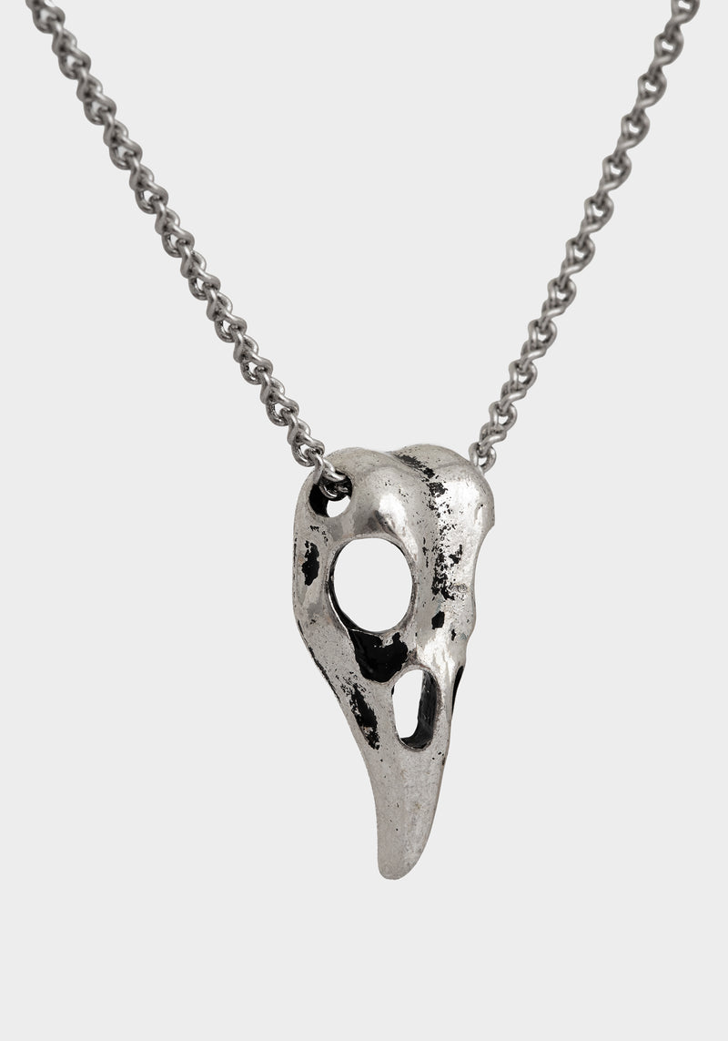 Corvus Bird Skull Layered Necklace