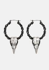 Corvus Bird Skull Hoops