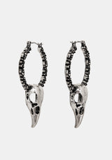 Corvus Bird Skull Hoops
