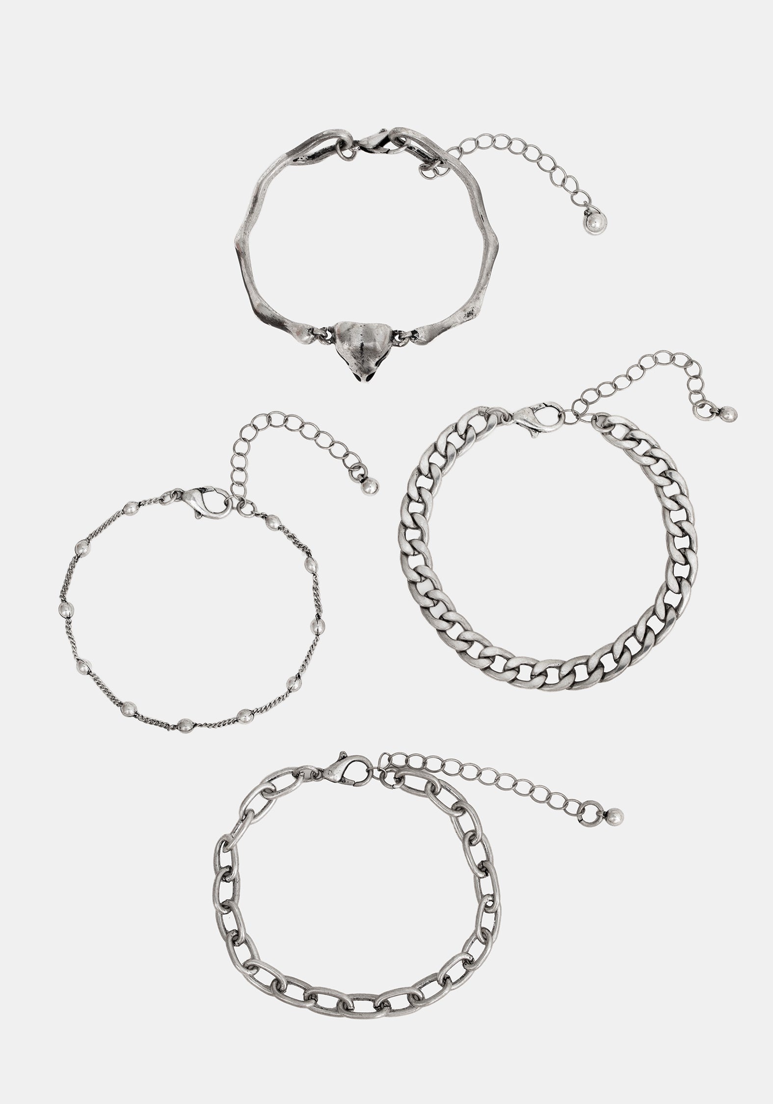 Corvus Bird Skull Bracelet Set