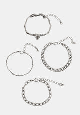 Corvus Bird Skull Bracelet Set