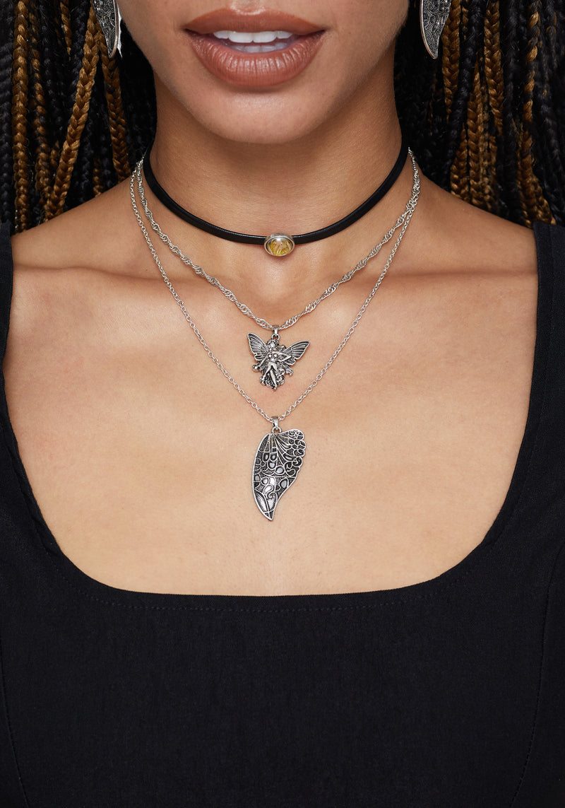 Sylvaine Fairy Trapped Flower Layered Necklace