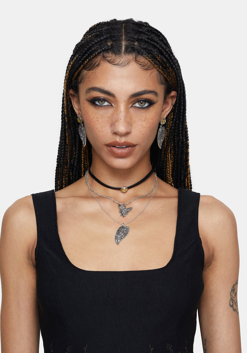 Sylvaine Fairy Wing Trapped Flower Earrings