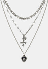 Amada Prickle Scared Heart Layered Necklace