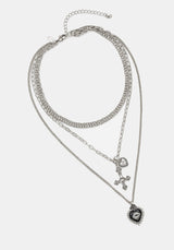 Amada Prickle Scared Heart Layered Necklace