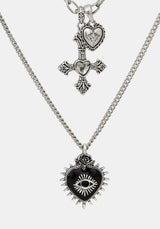 Amada Prickle Scared Heart Layered Necklace