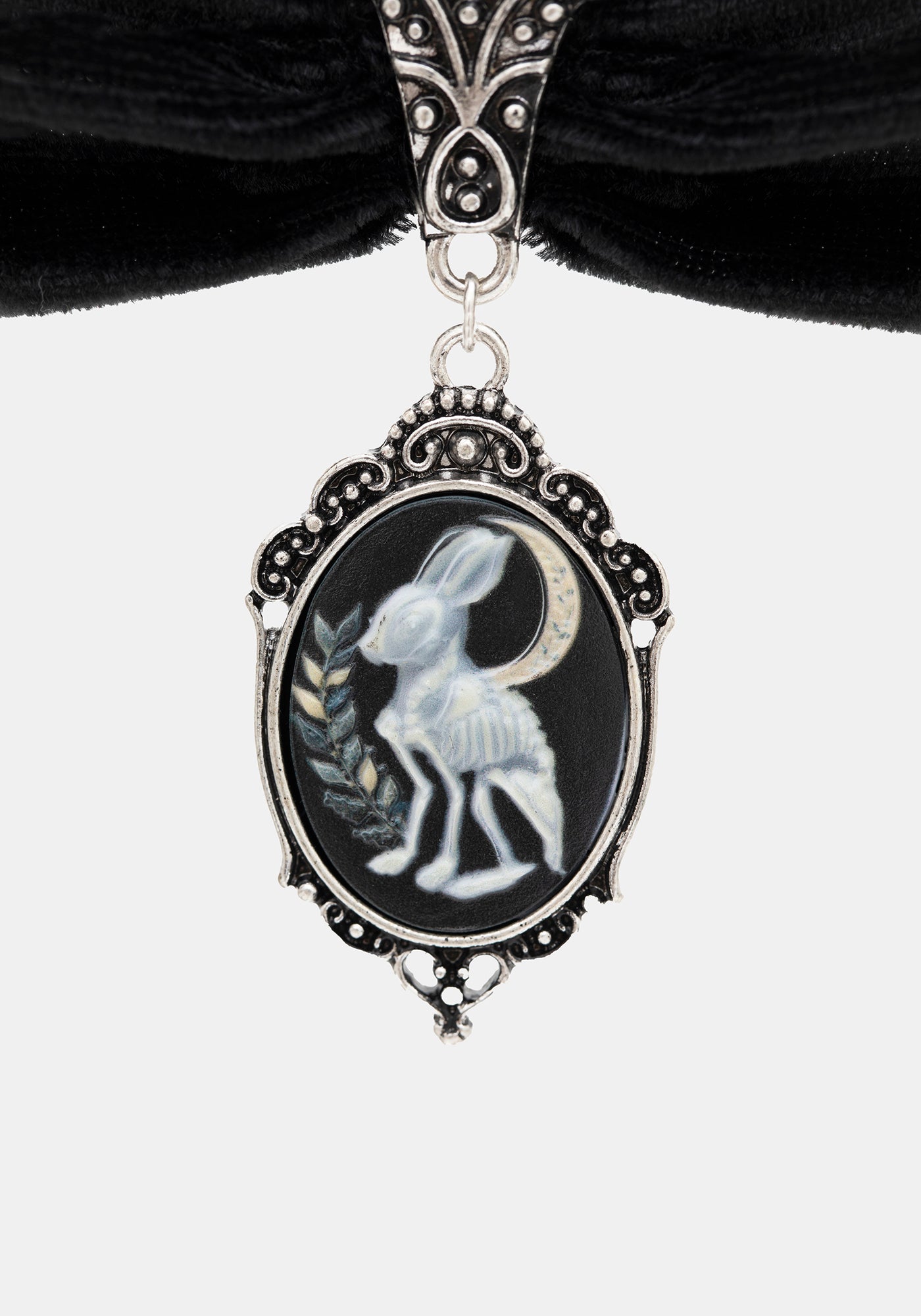 Malia Rabbit Skeleton Velvet Choker – Disturbia