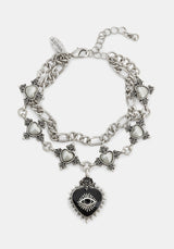 Amada Prickle Sacred Heart Layered Chunky Bracelet