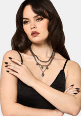 Corium and Anatomical Chain Layered Heart Necklace