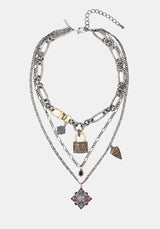 Gorthe Mixed Plate Charm Necklace
