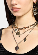 Gorthe Mixed Plate Charm Necklace