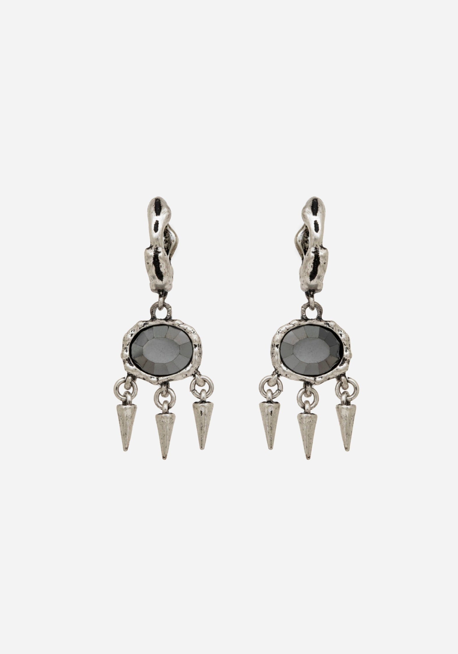 Threx Spike Drop Hoop Earrings