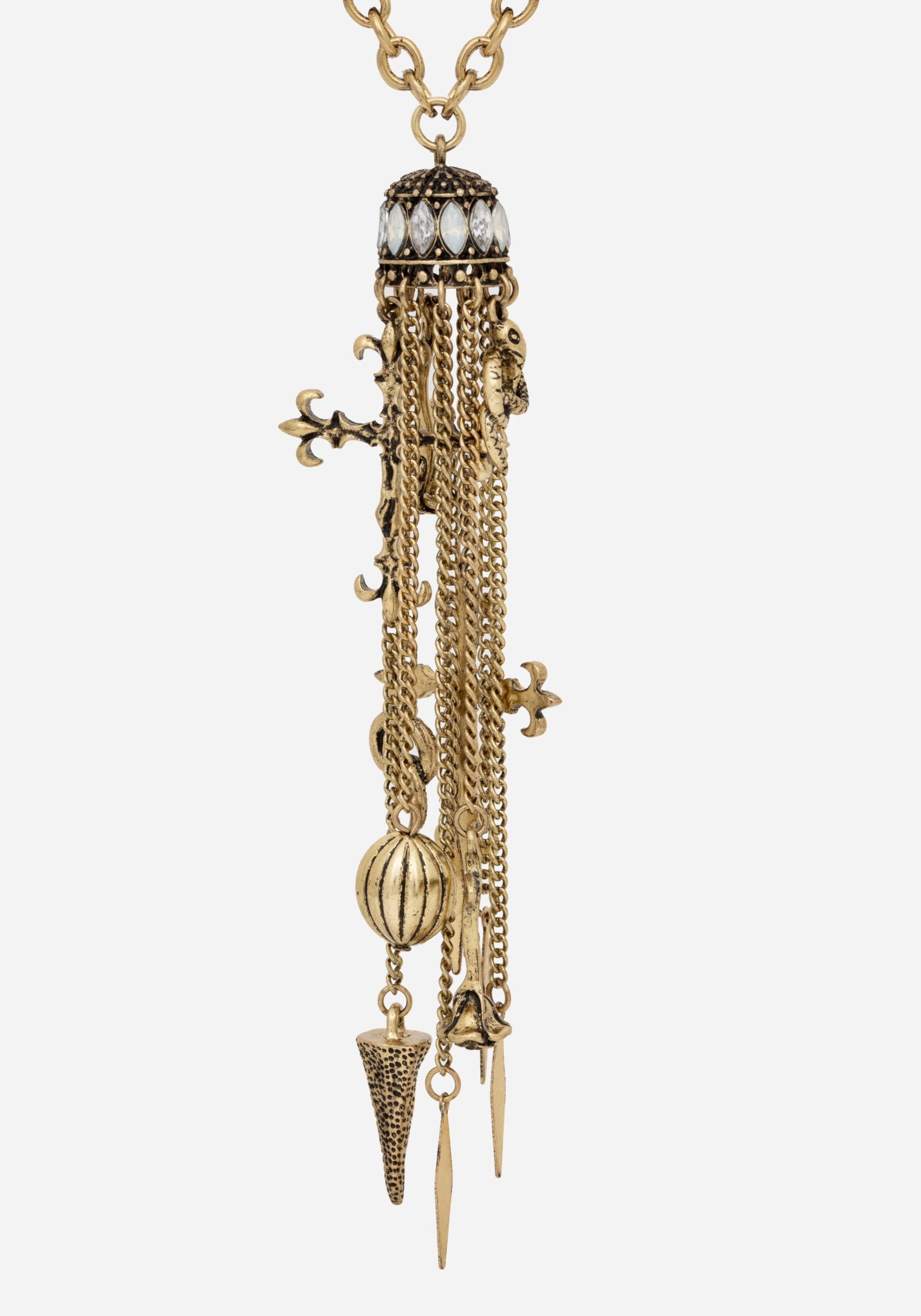 Flaren Charm Drop Necklace - Gold