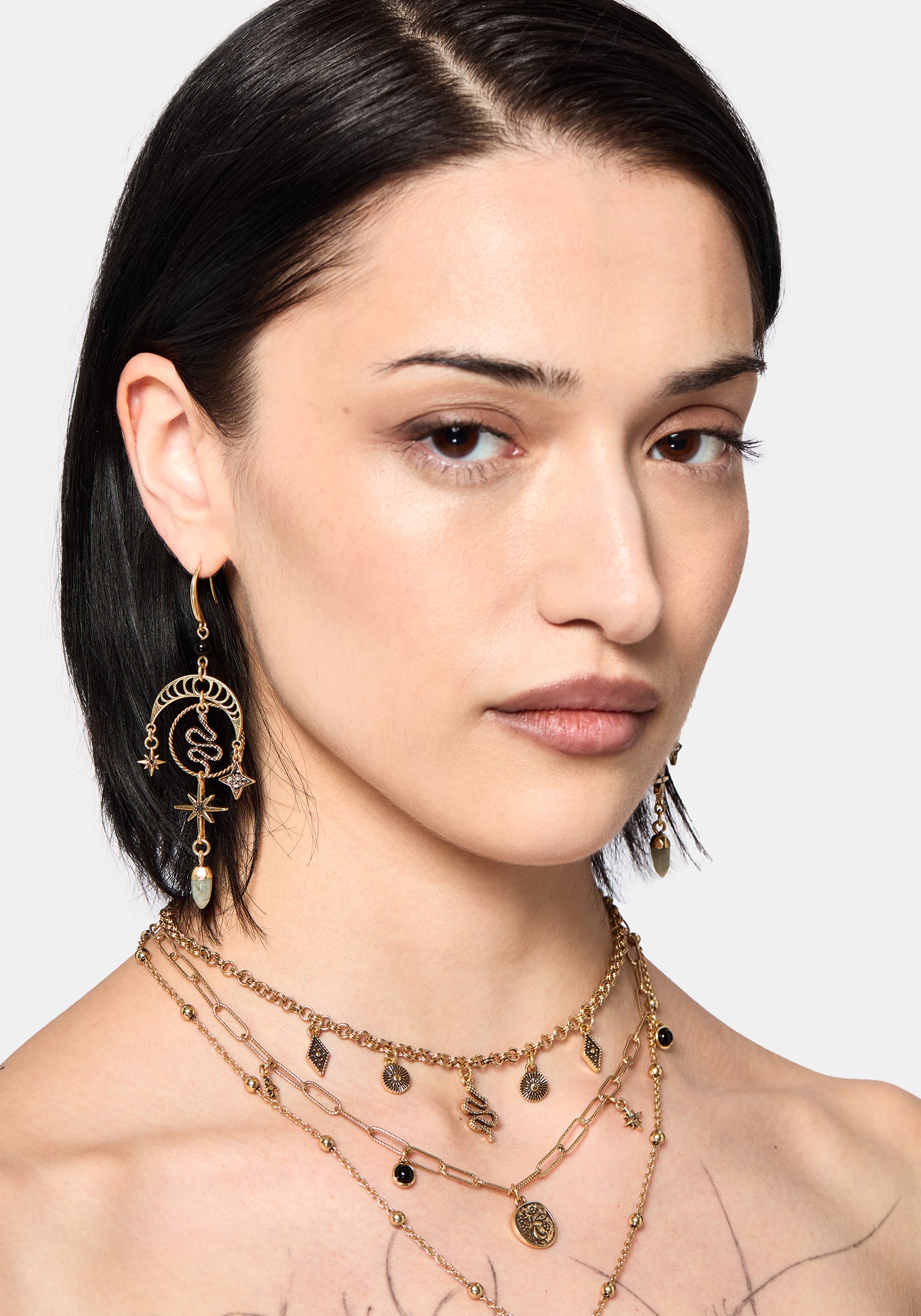 Alexen Snake Moon Earrings