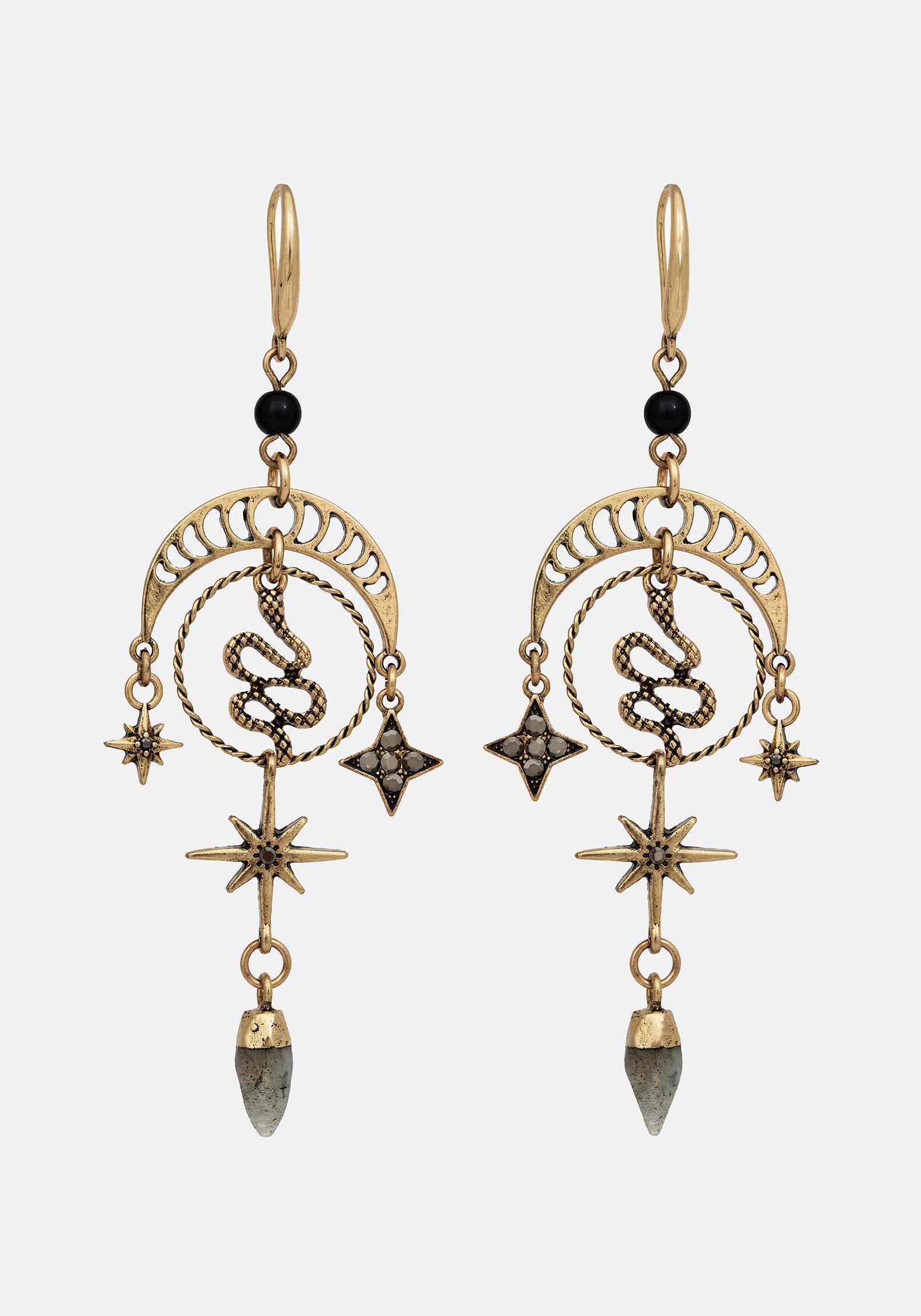 Alexen Snake Moon Earrings