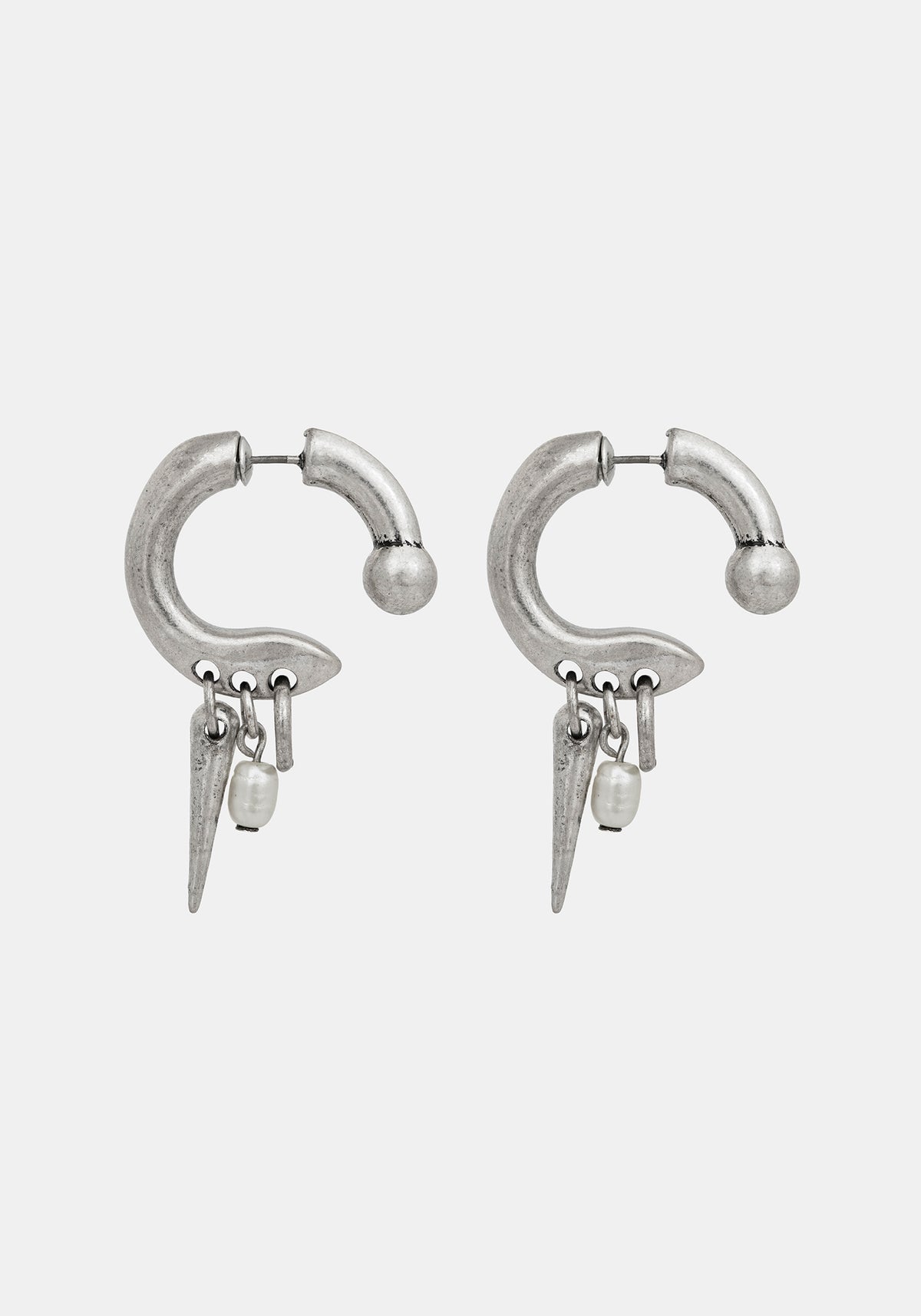 Gloryx Spike Faux Pearl Hoops