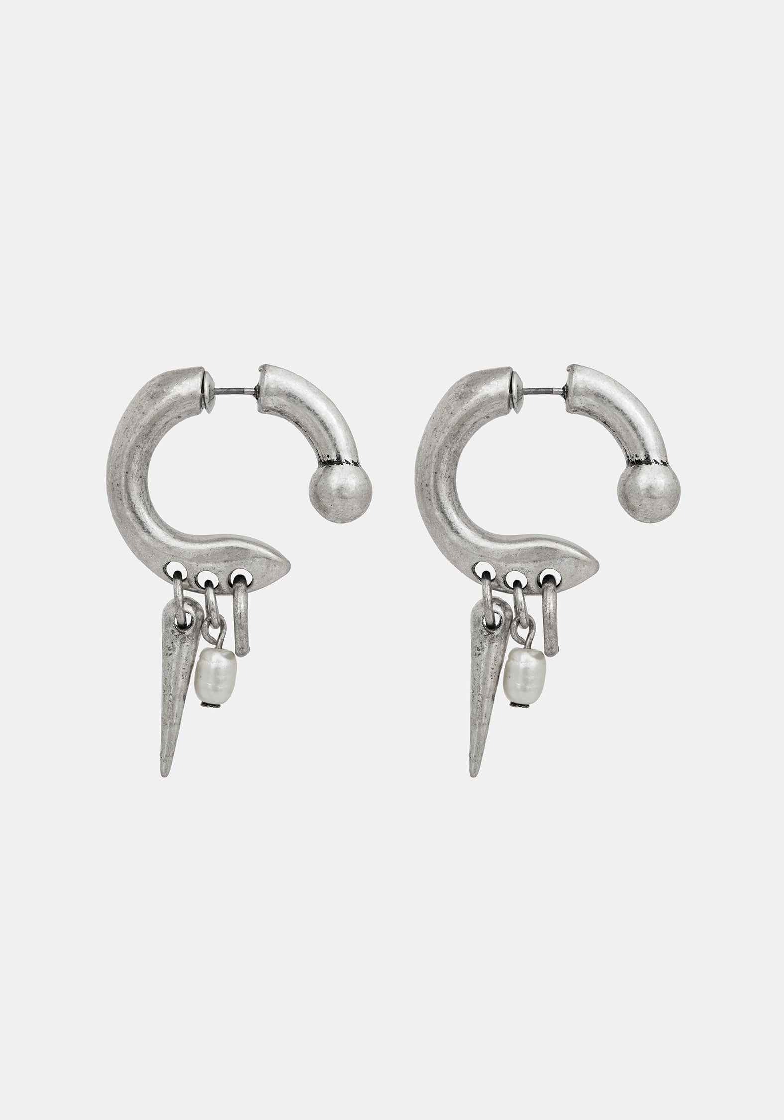 Gloryx Spike Faux Pearl Hoops