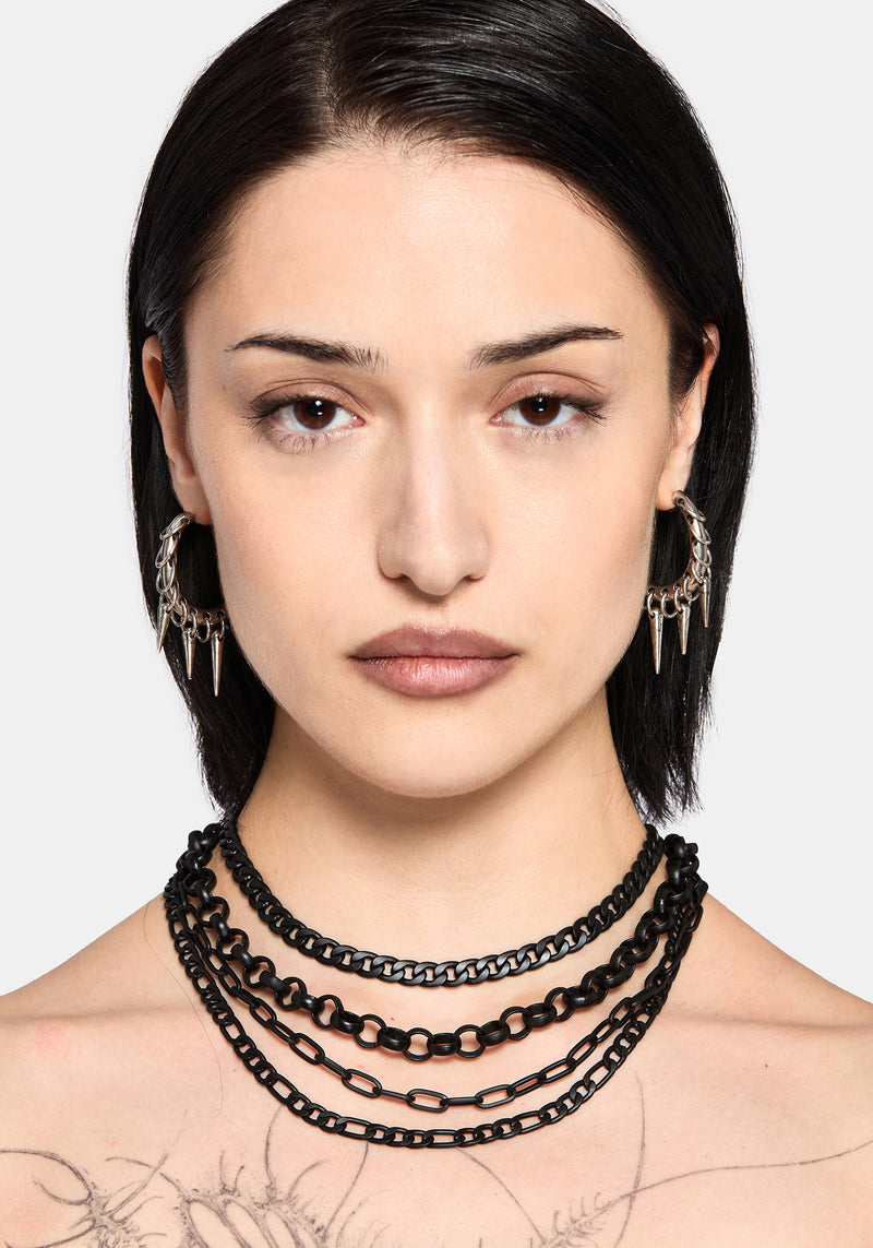 Jet Chain Famous Chorx Layered Jet Chain Necklace – Disturbia