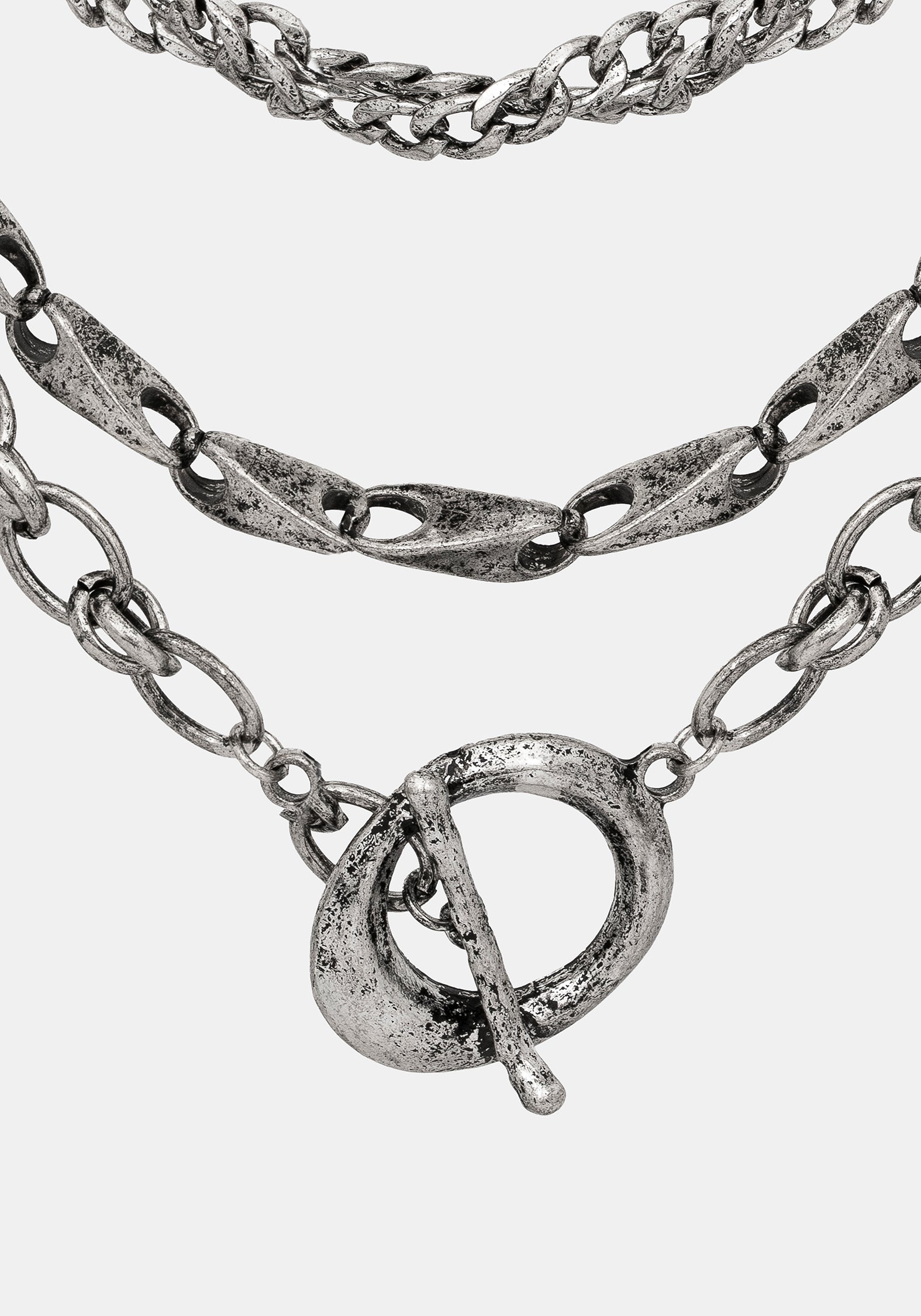 Golia Layered Chain T-Bar Necklace