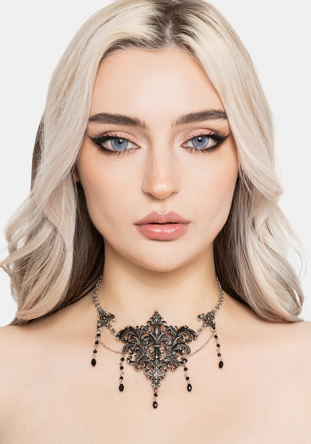 Evara Ornate Chain Drop Necklace