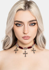 Vaelis Cross Ribbon Chain Necklace