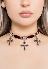 Vaelis Cross Ribbon Chain Necklace
