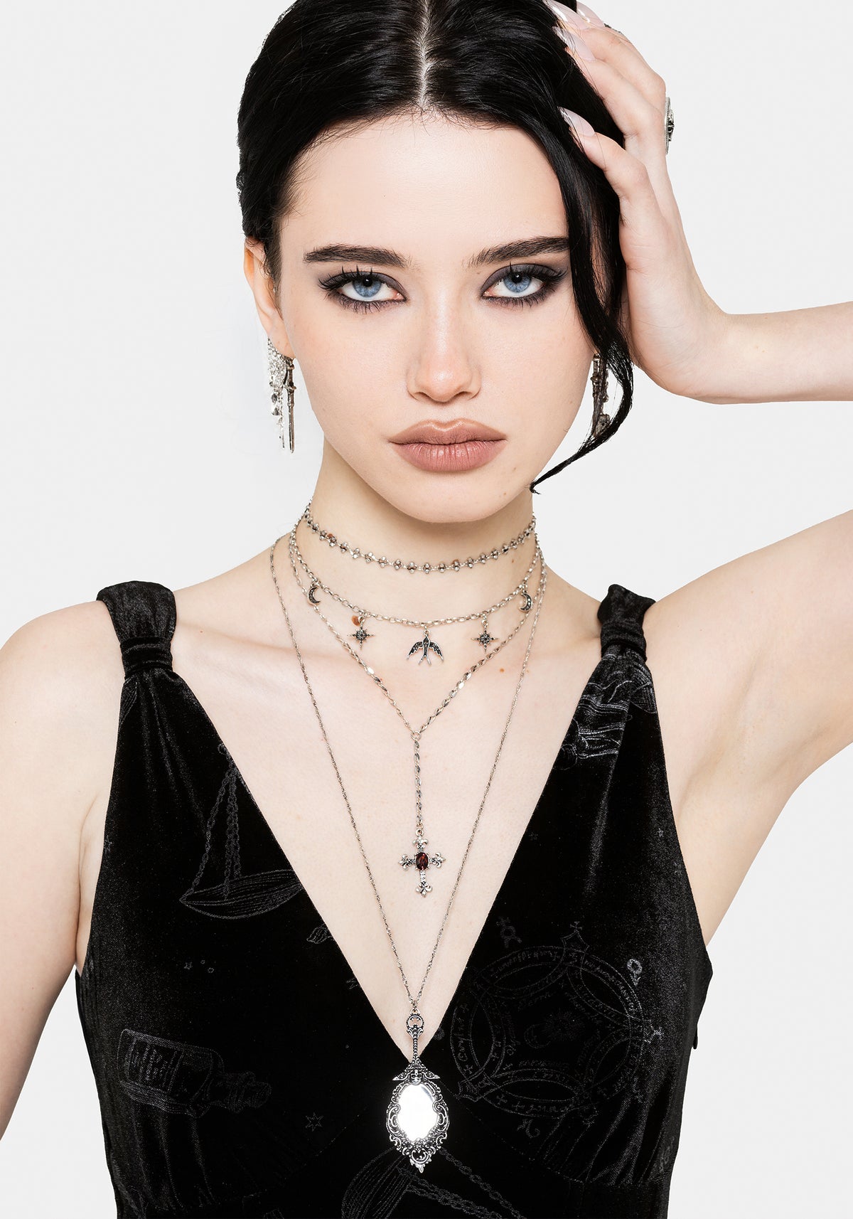 Orum Layered Charm Mirror Necklace