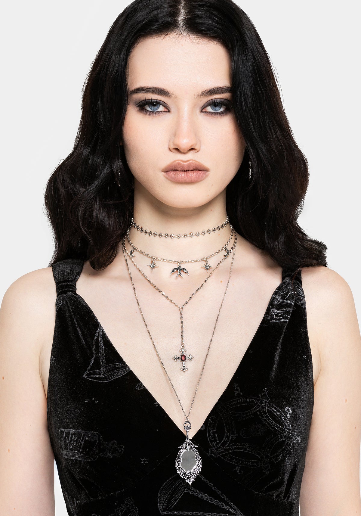 Orum Layered Charm Mirror Necklace