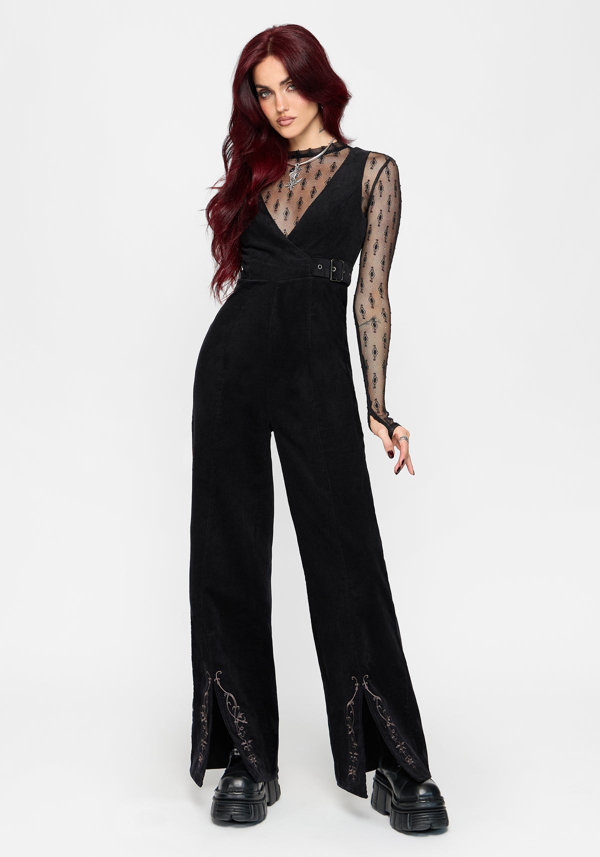 Thea Buckle Fixed Wrap Wide Leg Jumpsuit