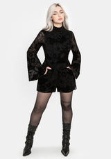Ecliptic Flocked Chiffon High Neck Playsuit UK 6