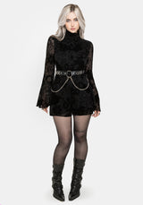 Ecliptic Flocked Chiffon High Neck Playsuit UK 6