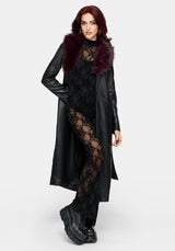 Melantha Sheer Flocked Mesh Jumpsuit With Bodysuit